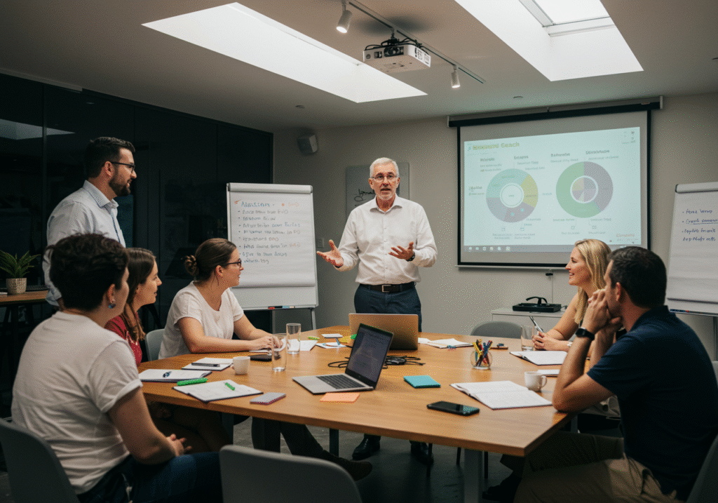 YCoaching Australia: Coach facilitating a group workshop