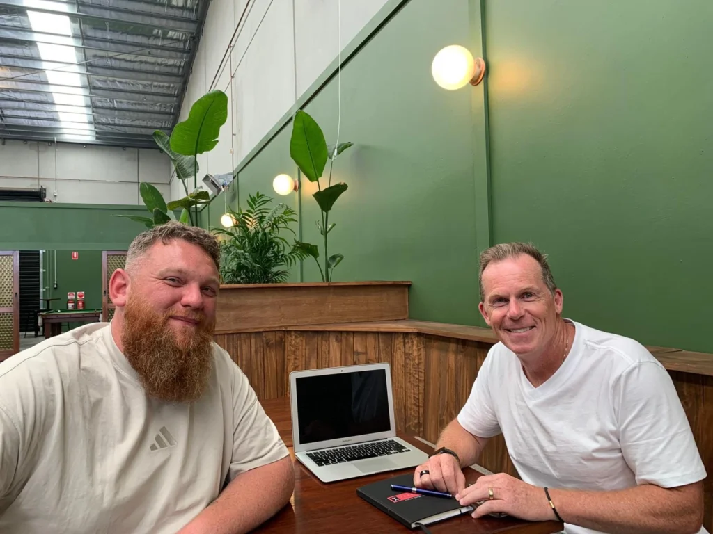 Conrad Morgan with Luke